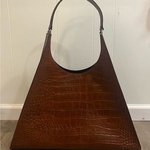 Staud Large Rey Croc-Embossed handbag.